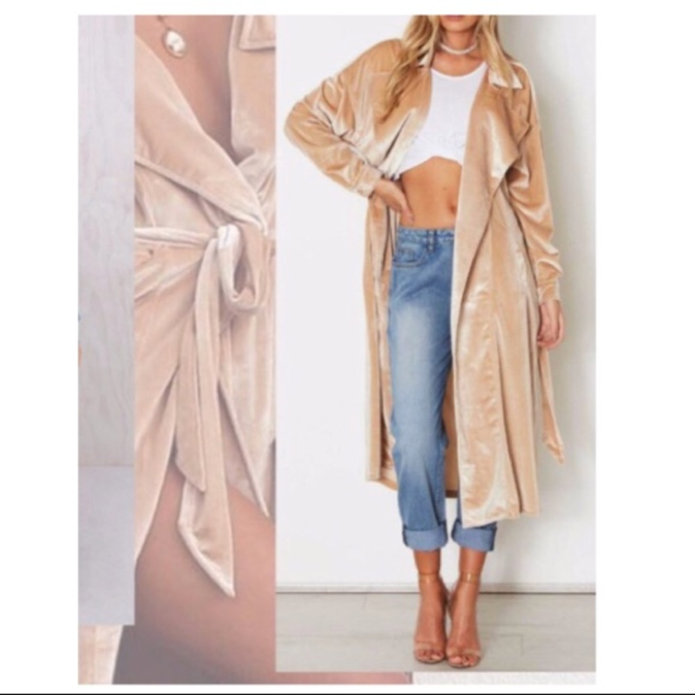 Soft Velvet Nude Duster